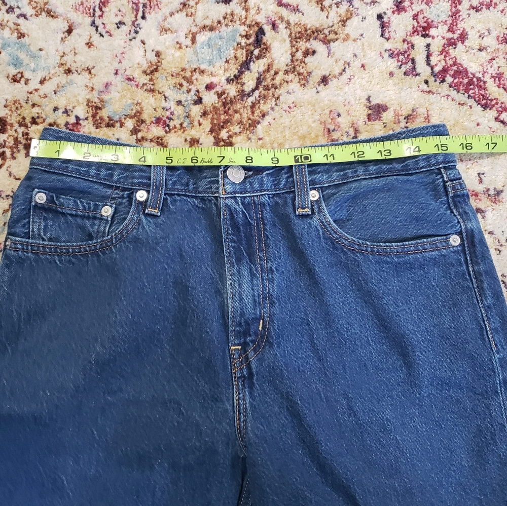 Levi's Premium Loose Taper Crop Jeans Blue Medium Wash Denim Size 27 - Picture 10 of 13